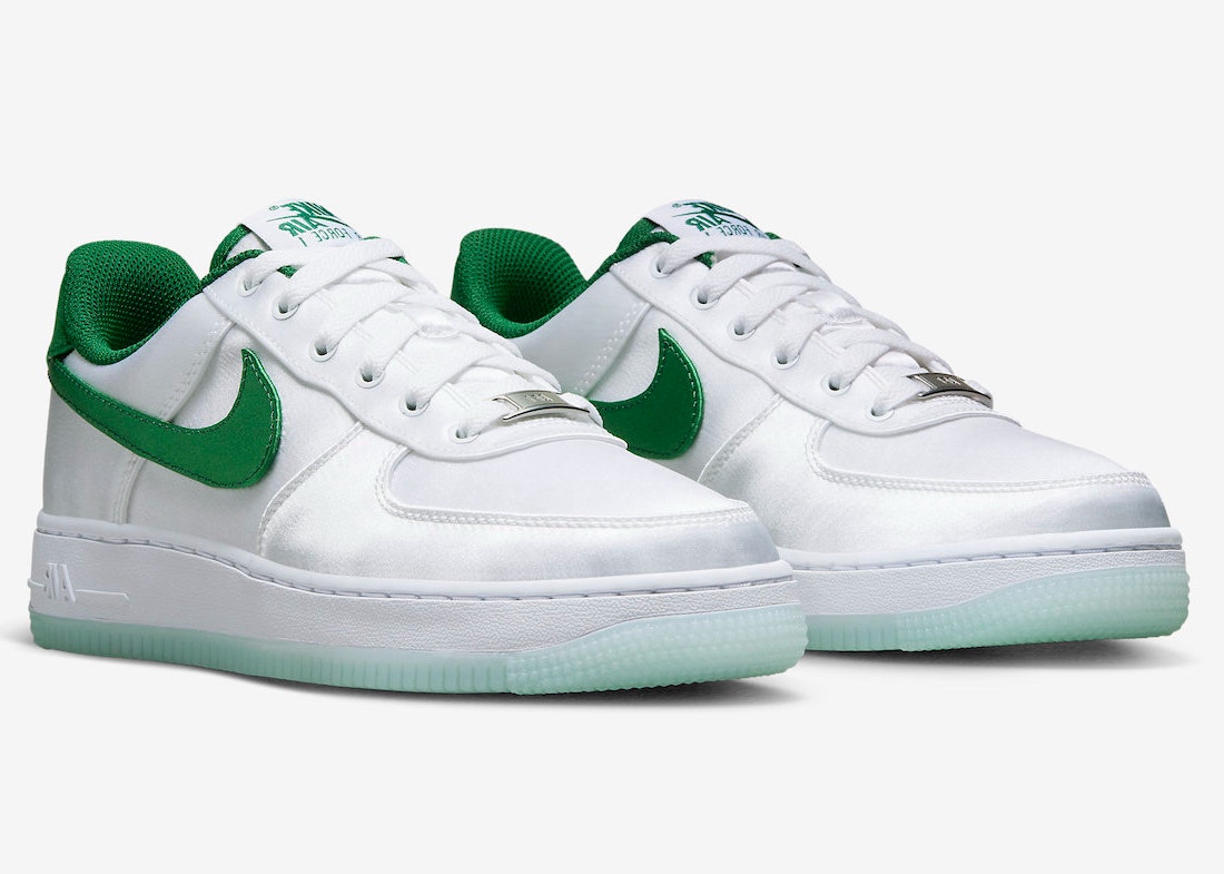 Nike Air Force 1 Low Satin White/Green DX6541-101 Release