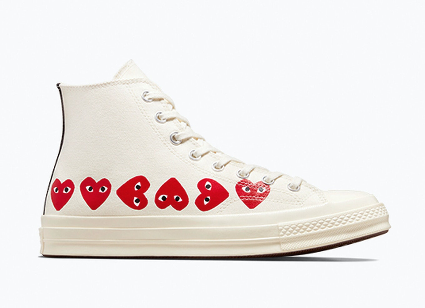 Comme des Garçons x Converse Chuck 70 High "Multi Heart" (Cream)