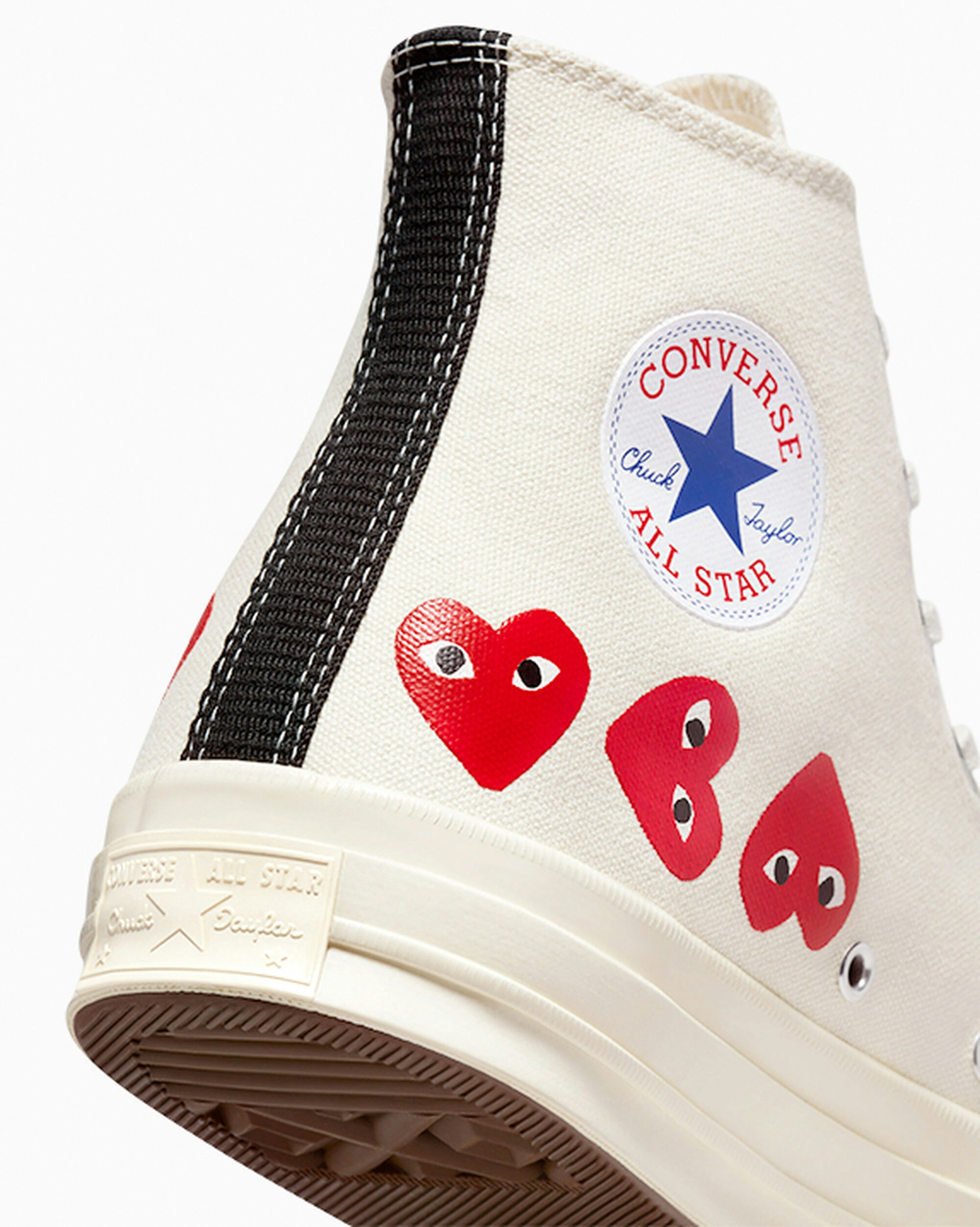 Comme des Garçons x Converse Chuck 70 High "Multi Heart" (Cream)