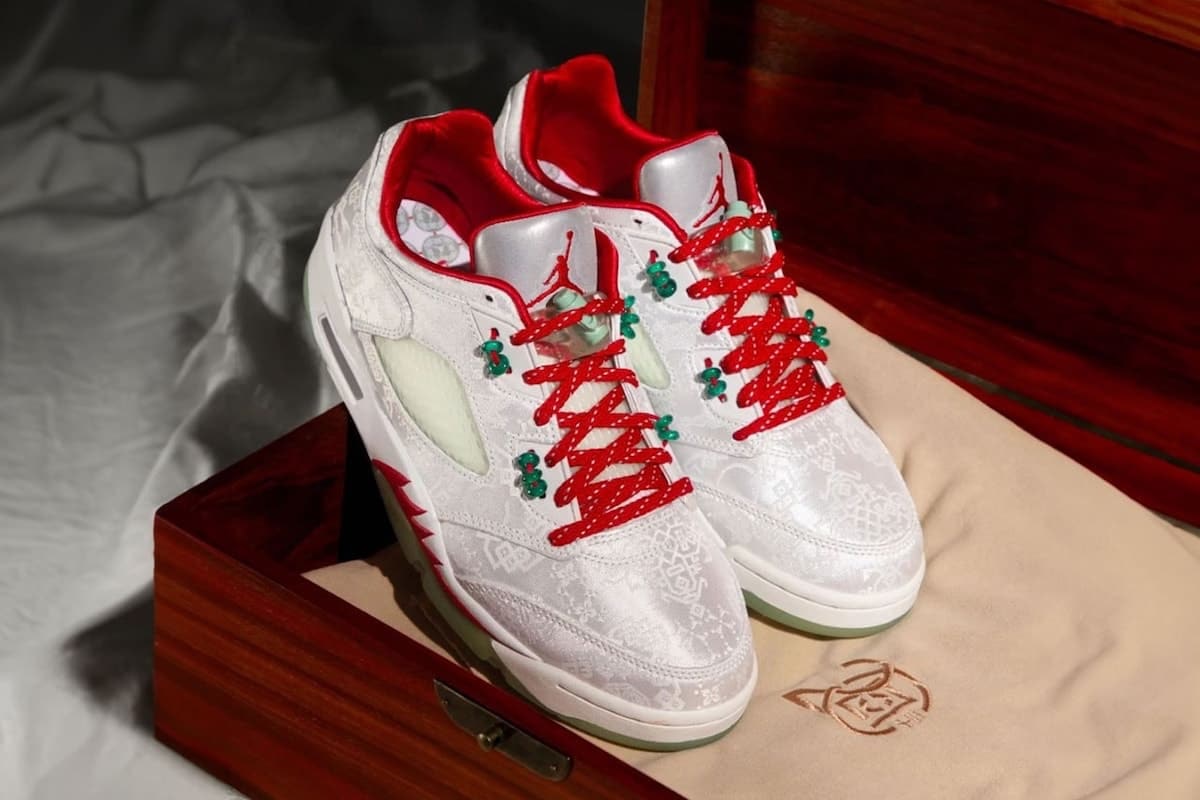 CLOT x Air Jordan 5 Low White Silk "20th Anniversary"