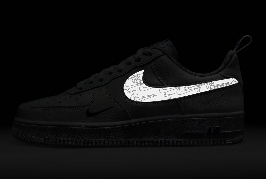 nike air force 1 reflective black
