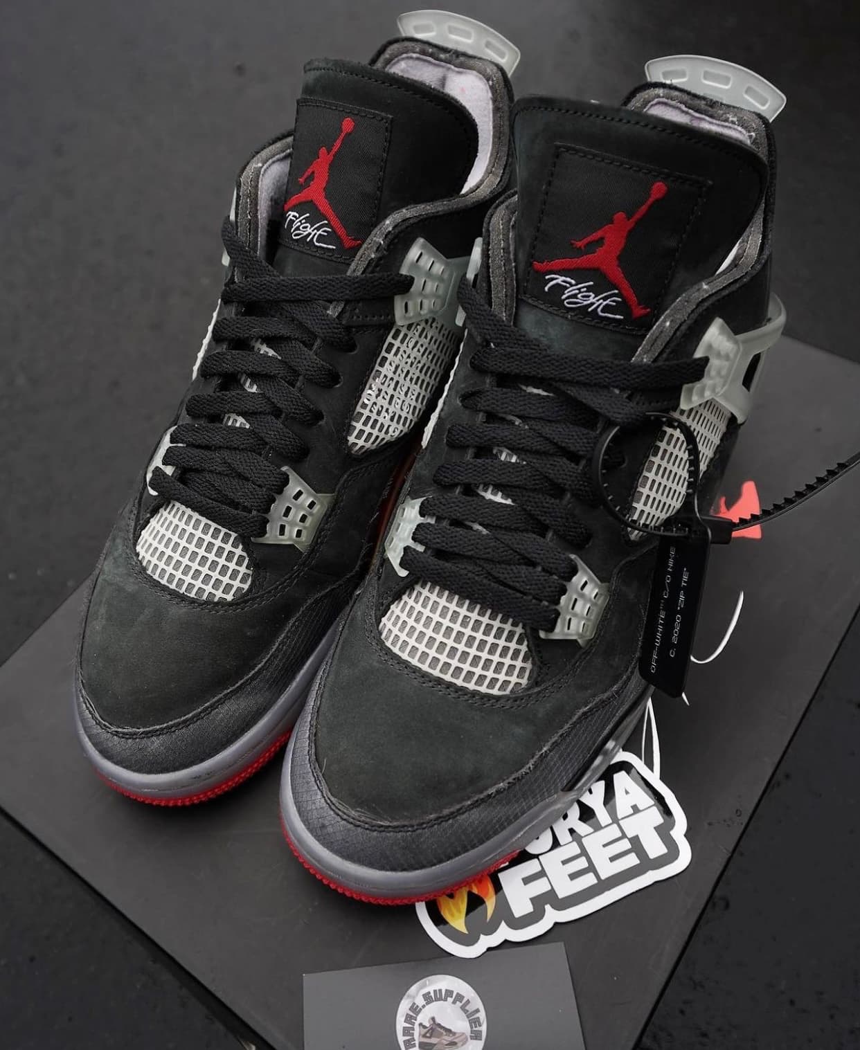 Off White x Air Jordan 4 Bred Sample HEAT MVMNT