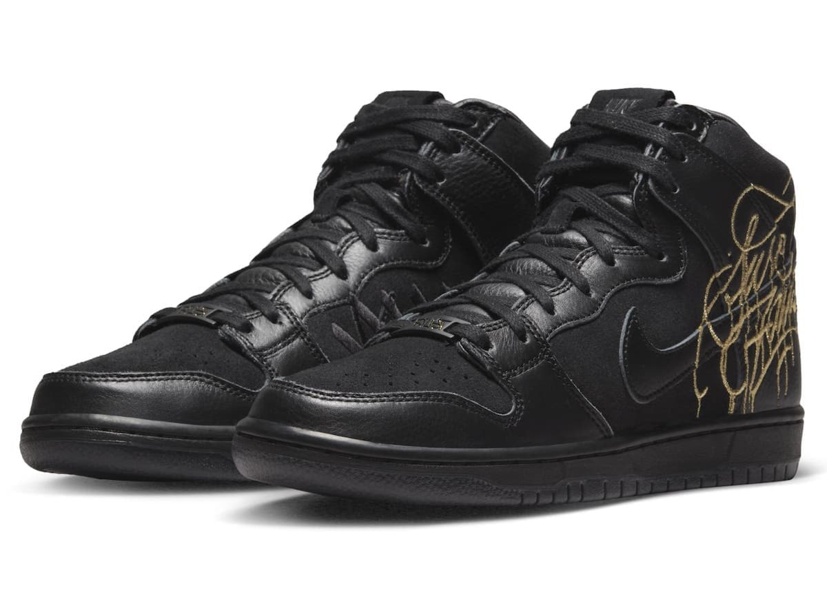 FAUST x Nike SB Dunk High "Black Gold"