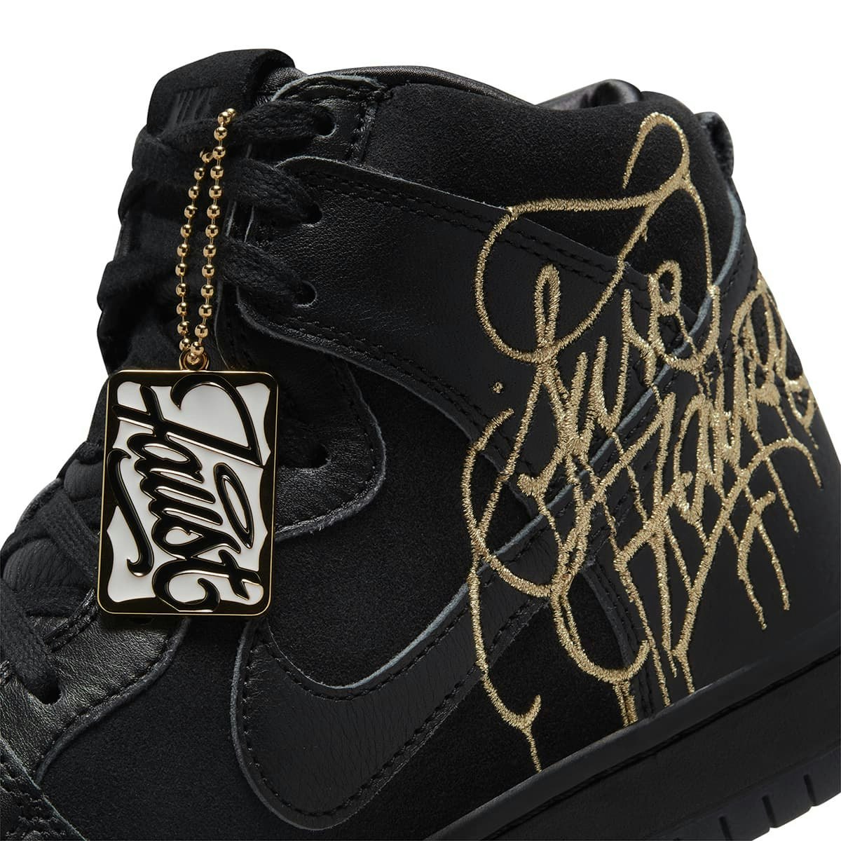FAUST x Nike SB Dunk High "Black Gold"