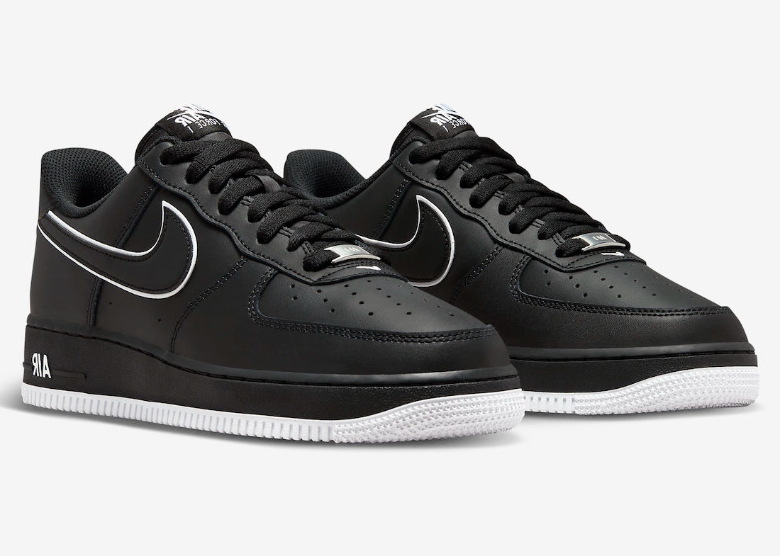 Black and white leather air force ones online