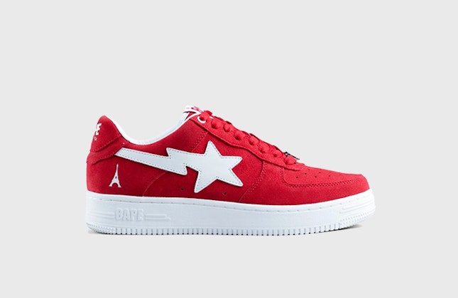 Highsnobiety x BAPE Bape Sta Low "Not In Paris" (Red) Highsnobiety x BAPE Bape Sta Low "Not In Paris" (Red)