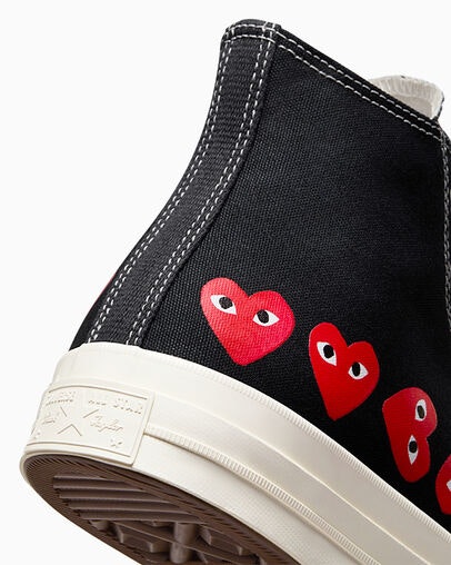 Comme des Garçons x Converse Chuck 70 Hi "Multi Hearth" (Black)