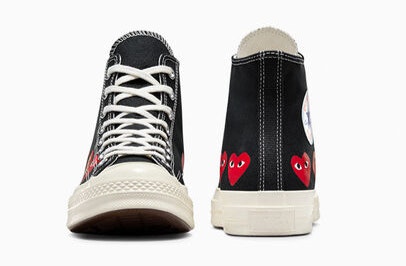 Comme des Garçons x Converse Chuck 70 Hi "Multi Hearth" (Black)