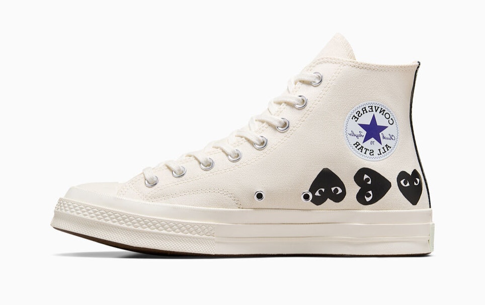Comme des Garçons x Converse Chuck 70 Hi "Multi Heart" (Cream) Comme des Garçons x Converse Chuck 70 Hi "Multi Heart" (Cream)