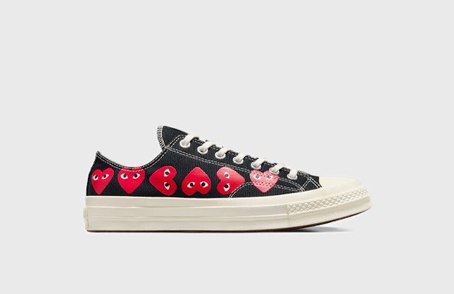 Comme des Garçons x Converse Chuck 70 Low "Multi Heart" (Black)