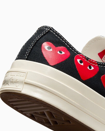 Comme des Garçons x Converse Chuck 70 Low "Multi Hearth" (Black)