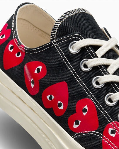 Comme des Garçons x Converse Chuck 70 Low "Multi Hearth" (Black)