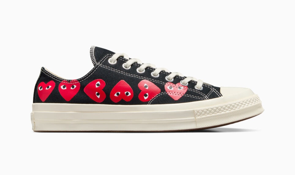 Comme des Garçons x Converse Chuck 70 Low "Multi Hearth" (Black)