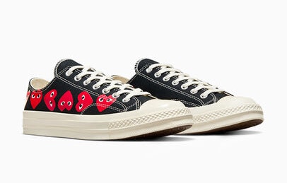 Comme des Garçons x Converse Chuck 70 Low "Multi Hearth" (Black)