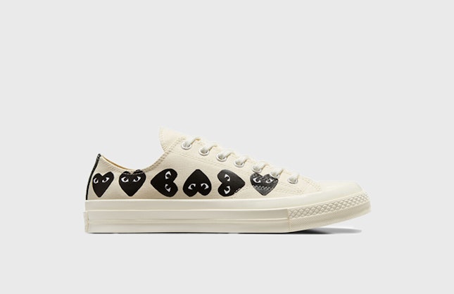 Comme des Garçons x Converse Chuck 70 Low "Multi Heart" (Cream)