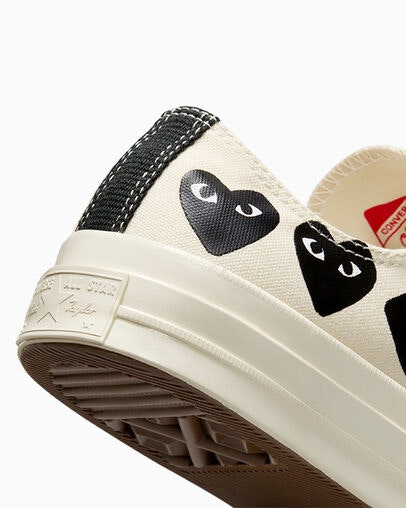 Comme des Garçons x Converse Chuck 70 Low "Multi Hearth" (Cream)