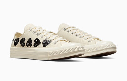 Comme des Garçons x Converse Chuck 70 Low "Multi Hearth" (Cream)