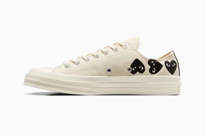 Comme des Garçons x Converse Chuck 70 Low "Multi Hearth" (Cream)