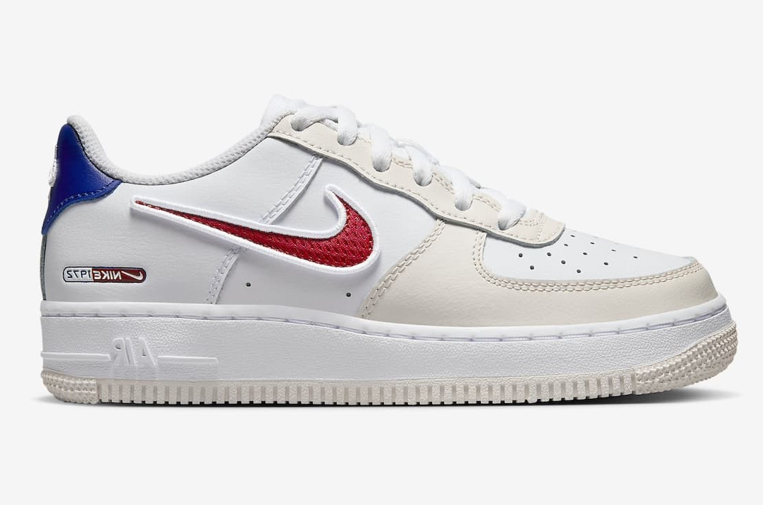 nike air force white red tick