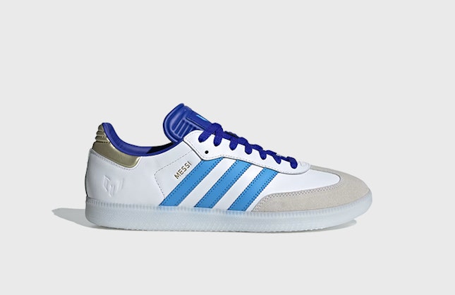 Lionel Messi x adidas Samba "Footwear White"
