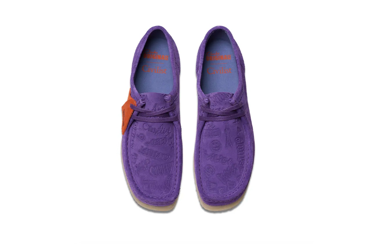 Civilist Berlin x Clarks Wallabee "Purple Deboss"