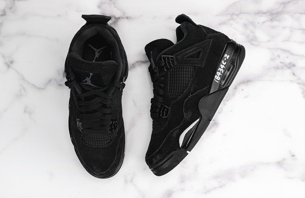 Black air jordan retro 4 on sale