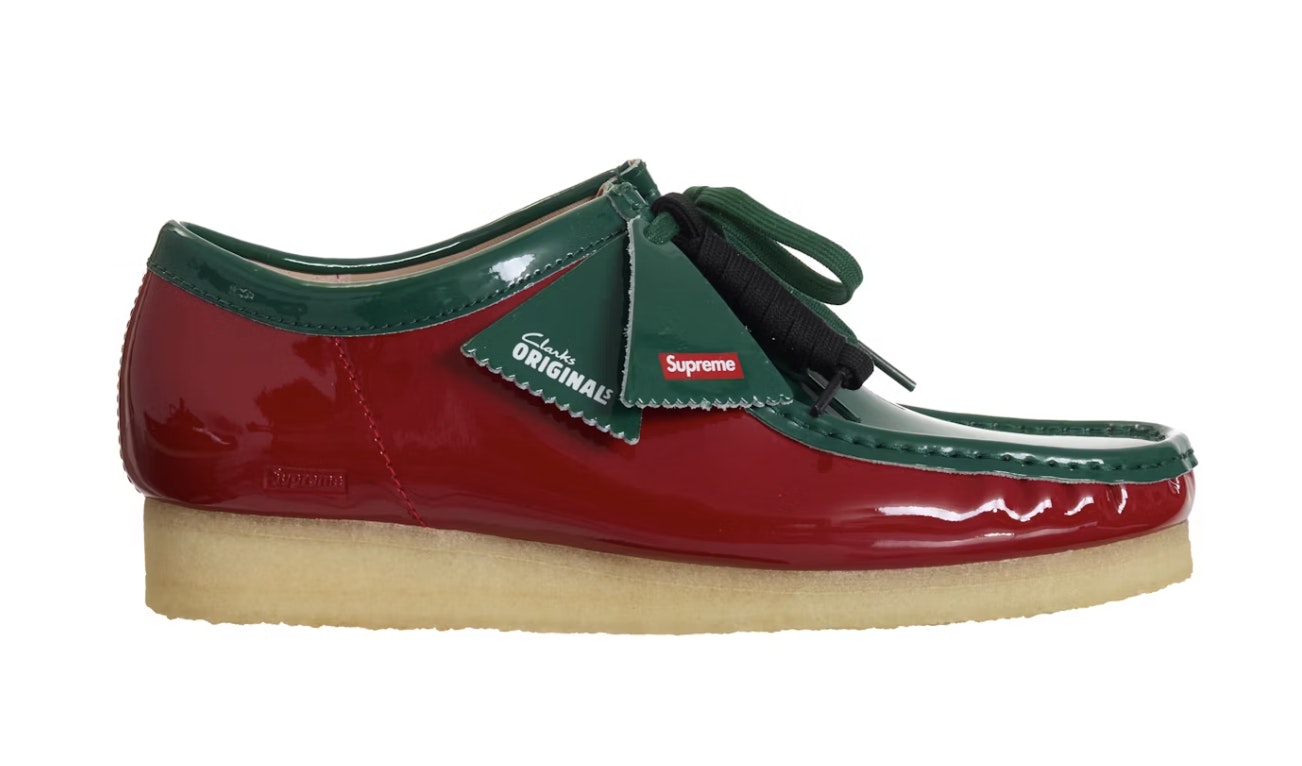 Supreme x Clarks Wallabee "Patent Leather" (Green)
