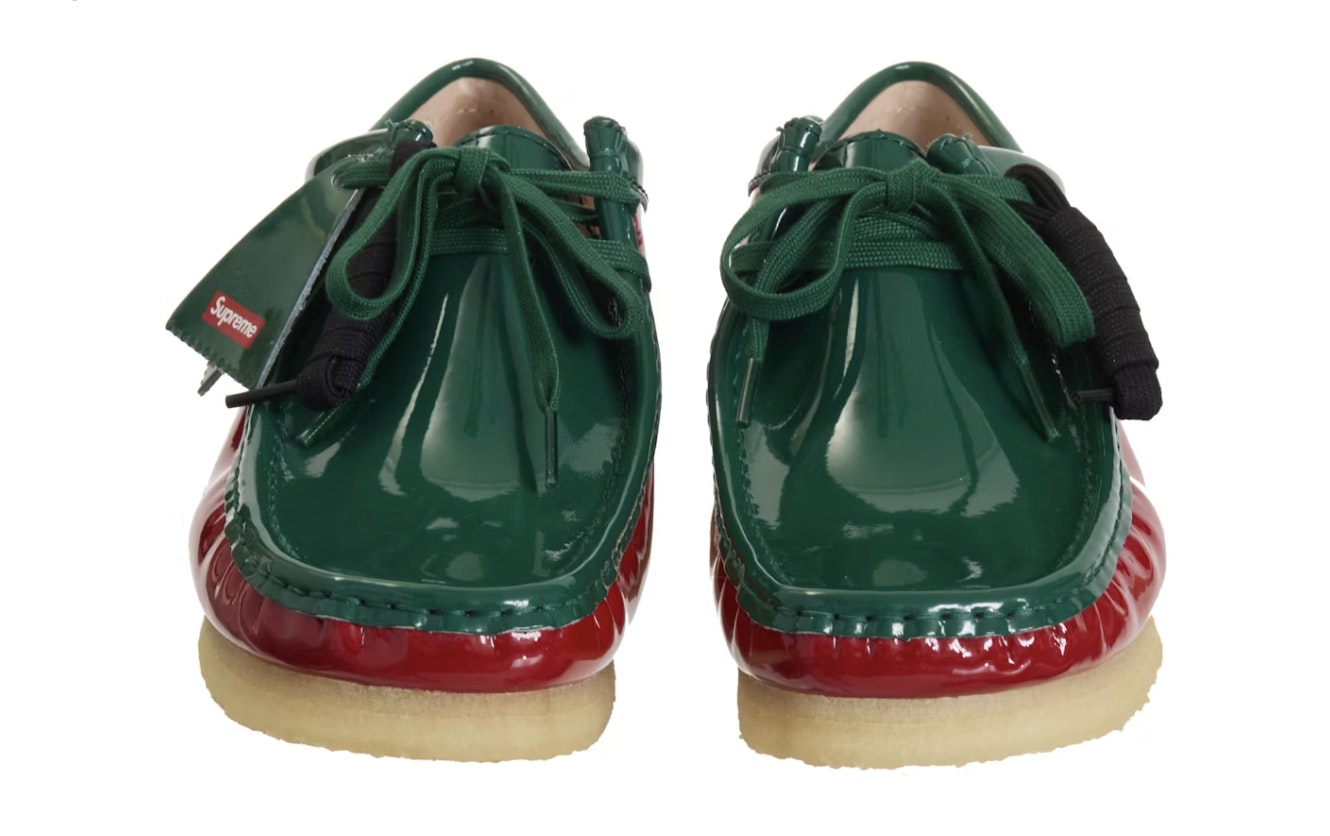 Supreme x Clarks Wallabee "Patent Leather" (Green)