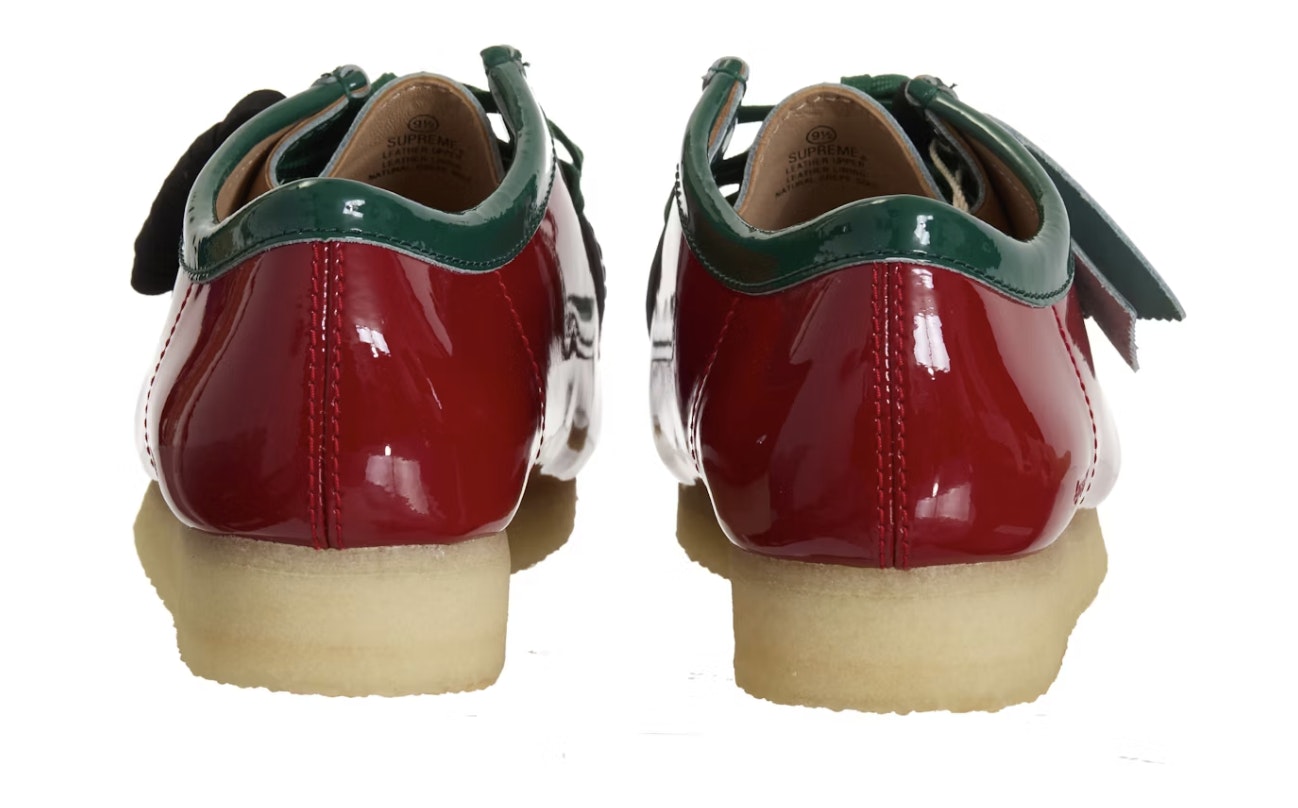 Supreme x Clarks Wallabee "Patent Leather" (Green)