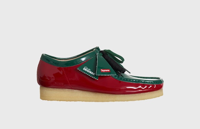 Supreme x Clarks Wallabee "Patent Leather" (Green)