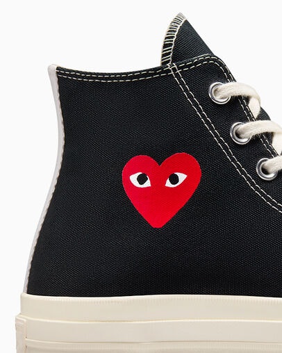 Comme des Garçons x Converse Chuck 70 Hi "Single Heart" (Black)