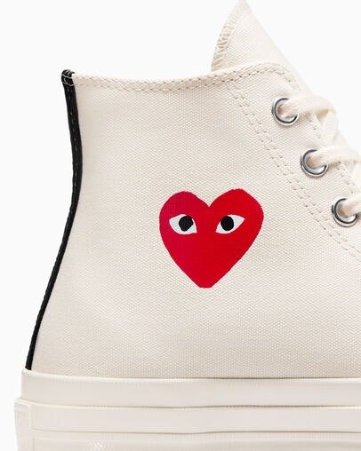 Comme des Garçons x Converse Chuck 70 Hi "Single Heart" (Cream)