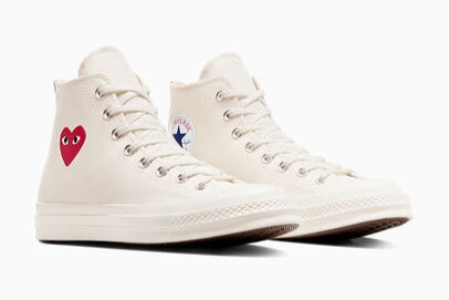 Comme des Garçons x Converse Chuck 70 Hi "Single Heart" (Cream)