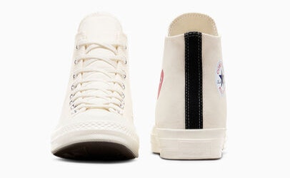 Comme des Garçons x Converse Chuck 70 Hi "Single Heart" (Cream)