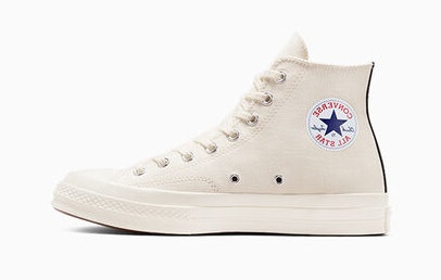 Comme des Garçons x Converse Chuck 70 Hi "Single Heart" (Cream)