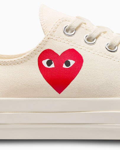 Comme des Garçons x Converse Chuck 70 Low "Single Heart" (Cream)