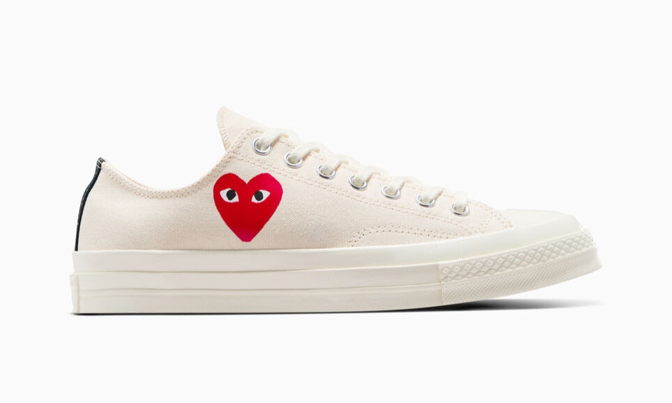 Comme des Garçons x Converse Chuck 70 Low "Single Heart" (Cream)
