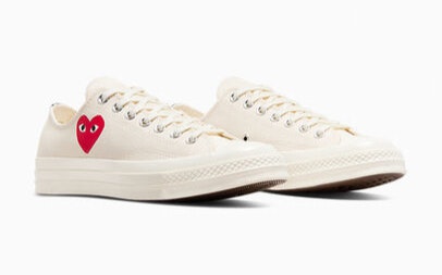 Comme des Garçons x Converse Chuck 70 Low "Single Heart" (Cream)