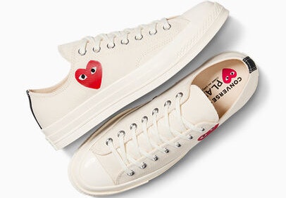 Comme des Garçons x Converse Chuck 70 Low "Single Heart" (Cream)