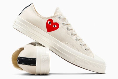 Comme des Garçons x Converse Chuck 70 Low "Single Heart" (Cream)