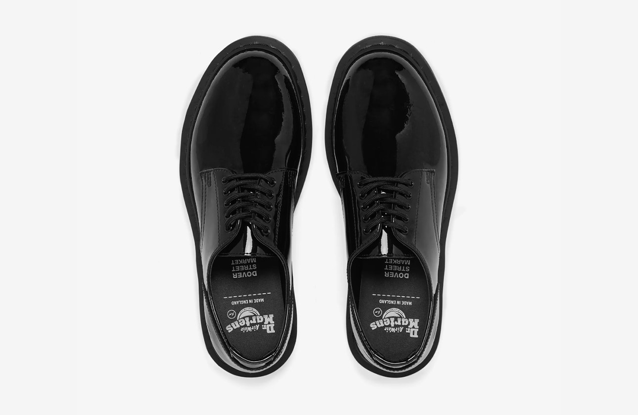 Fragment x Dover Street Market x Dr. Martens Hollingborn 1461 "Patent Black"