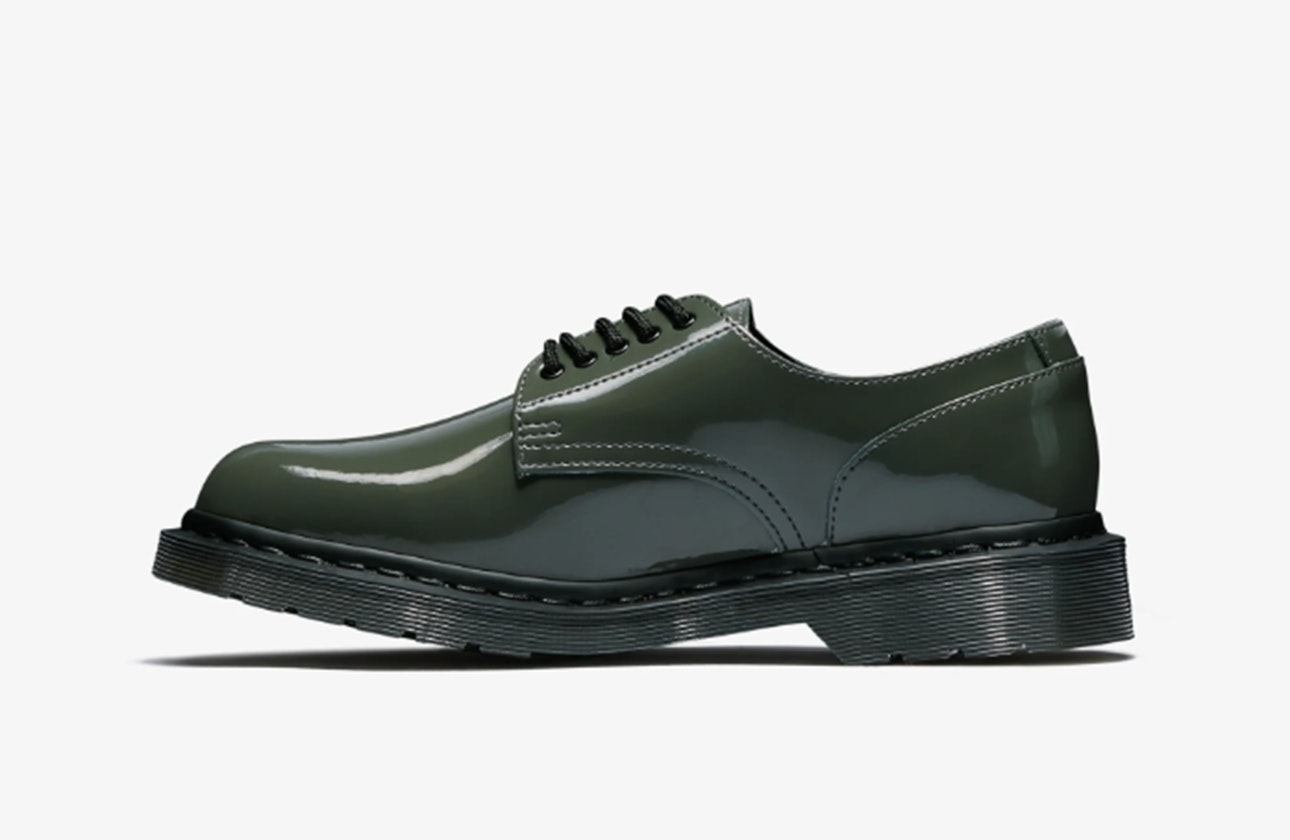 Fragment x Dover Street Market x Dr. Martens Hollingborn 1461 "Patent Grey"