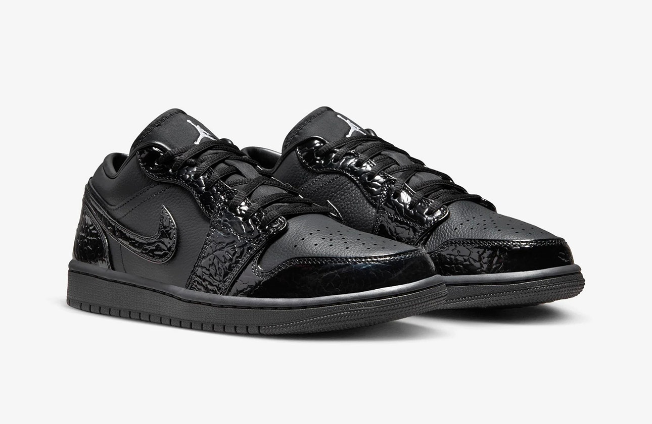 Air Jordan 1 Low SE "Patent Elephant Black"
