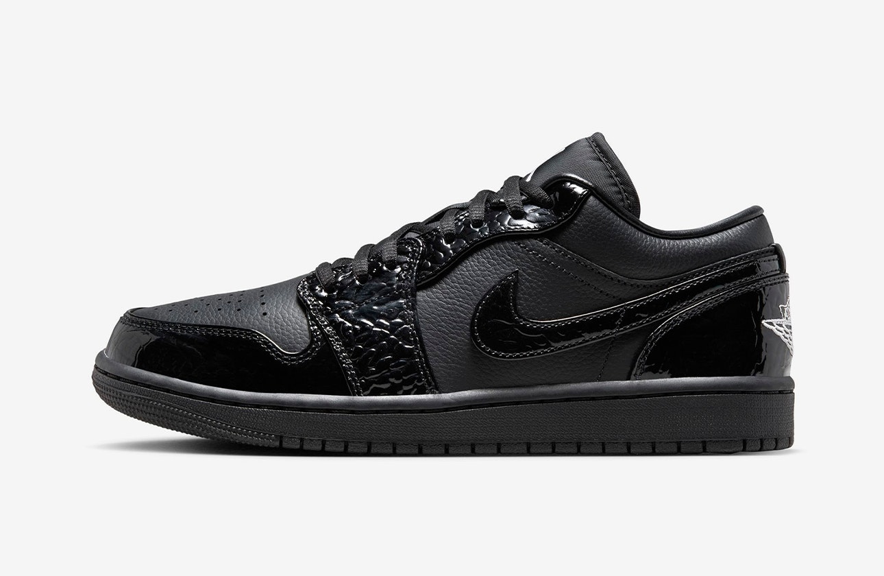 Air Jordan 1 Low SE "Patent Elephant Black"