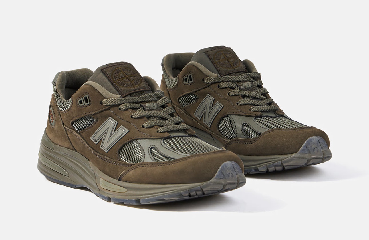 Stone Island x New Balance 991v2 "Ghost Pack" (Green)