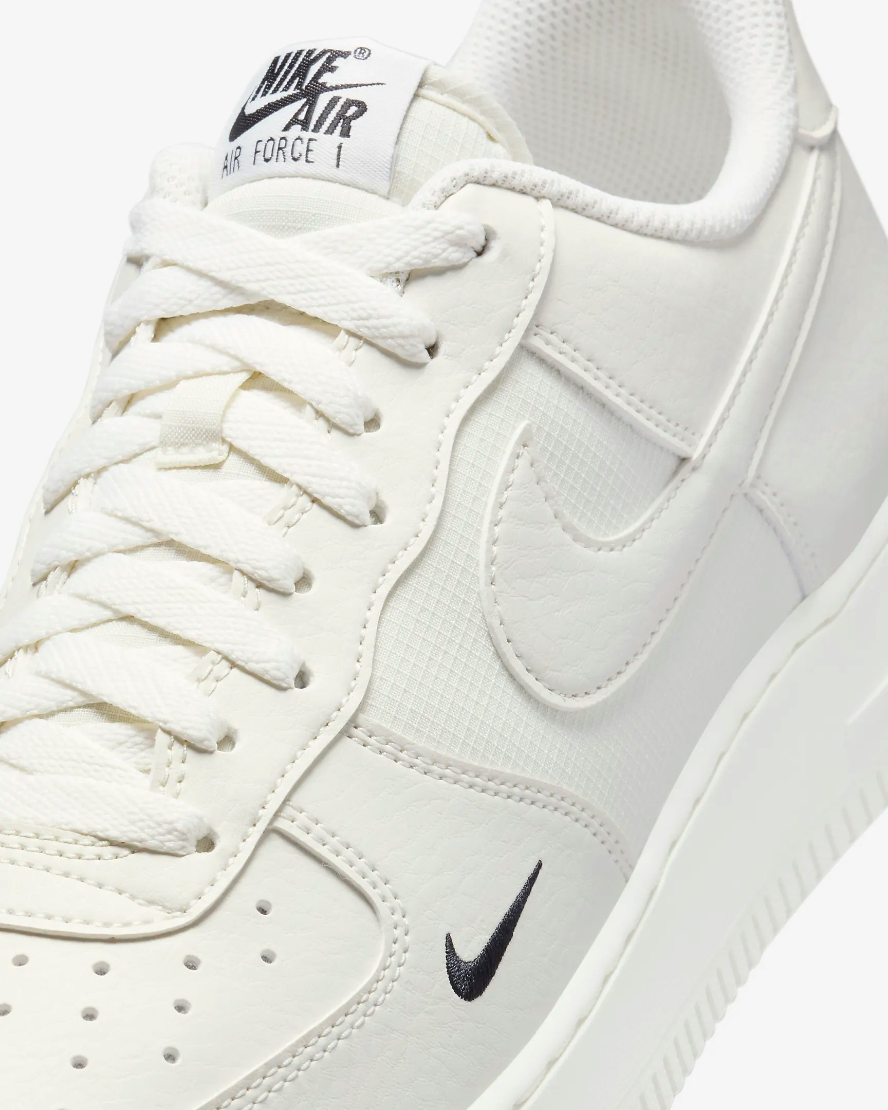 Nike Air Force 1 "Sail Black Swoosh"