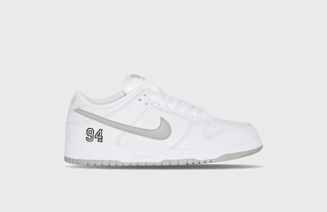 Supreme x Nike SB Dunk Low 94 White Metallic Silver