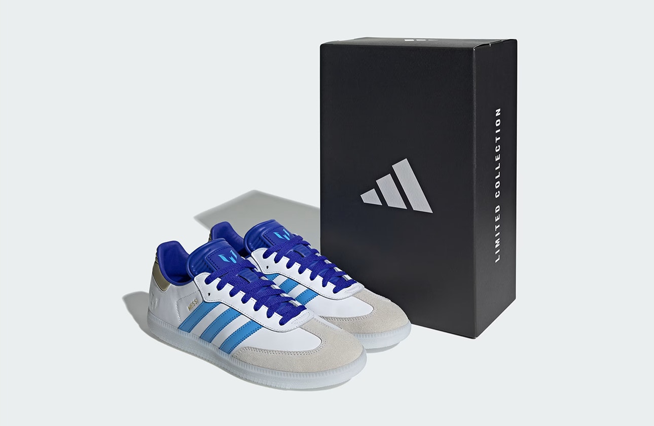 Lionel Messi x adidas Samba "Footwear White"