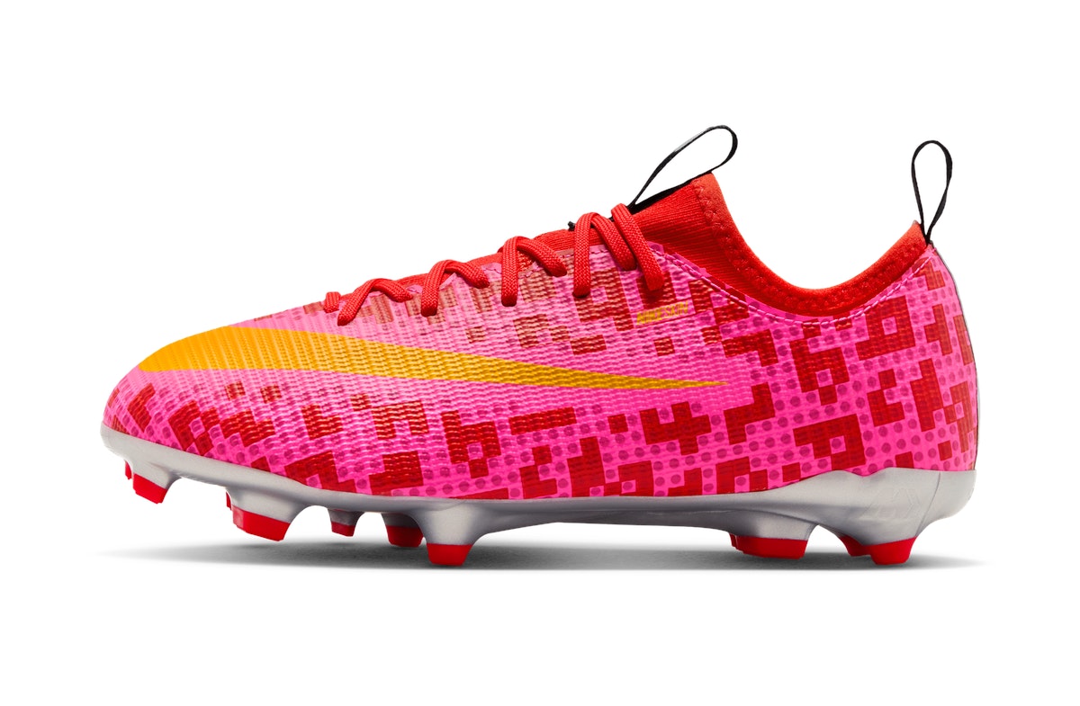 LEGO x Nike Jr. Mercurial Vapor Academy Pixel Camo Rush Red