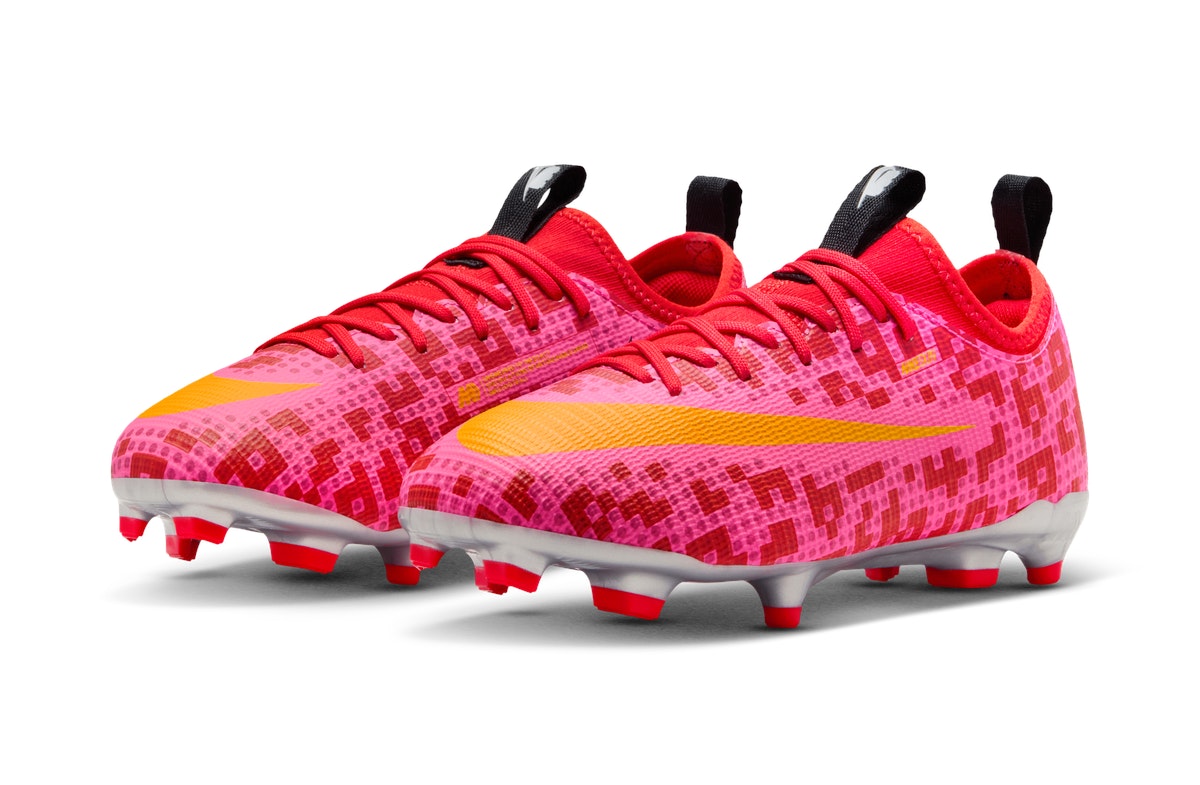 LEGO x Nike Jr. Mercurial Vapor Academy Pixel Camo Rush Red